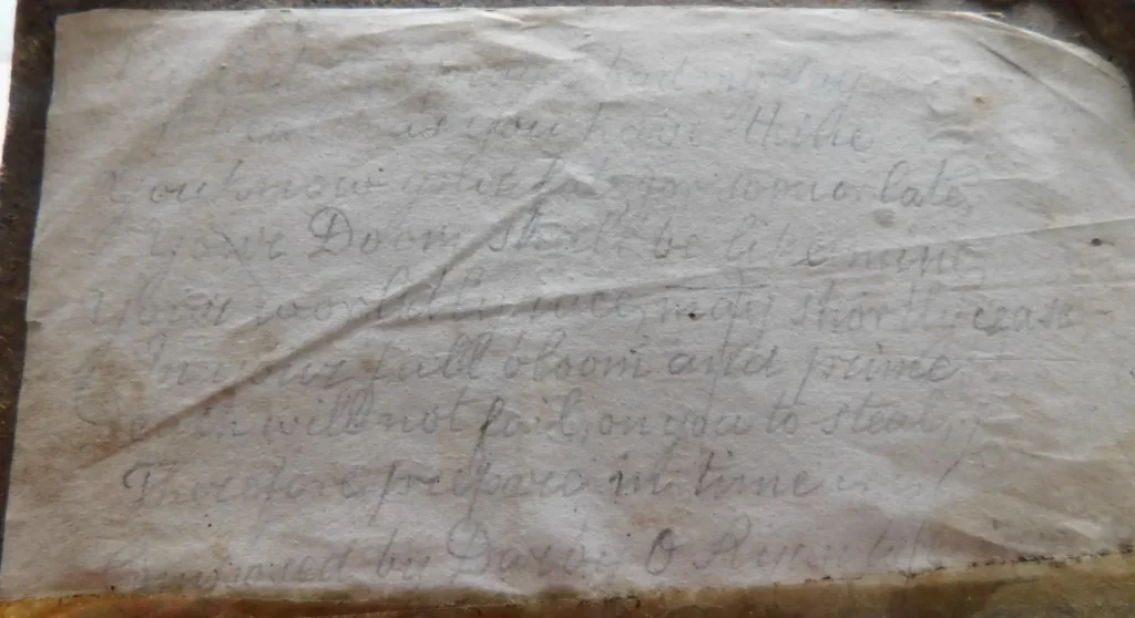 Darby Ryan; Writing by Darby Ryan inside the cover of his Bible